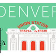 Denver Union Station/aqua Poster