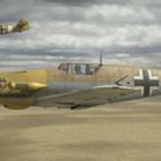 Bf 109 Desert Hunters - Painterly Poster