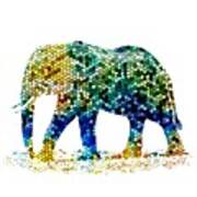 Design 36 Mosaic Elephant Poster