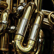 Detail Of The Brass Pipes Of A Tuba Poster