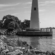 Detroit Lighthouse In Black And White Poster