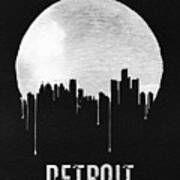 Detroit Skyline Black Poster