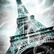 Digital-art Eiffel Tower Paris Poster