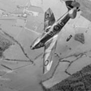 Dive Bombing Spitfire Bw Version Poster