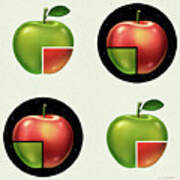 Divided Apple Pattern Poster