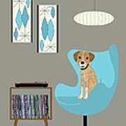 Dog In Egg Chair Poster