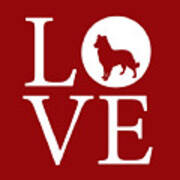 Dog Love Red Poster