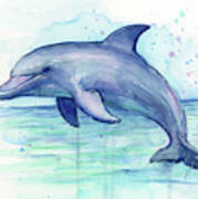 Dolphin Watercolor Poster