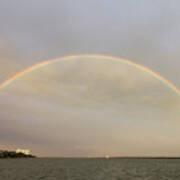 Double Rainbow Over Charleston Harbor Poster