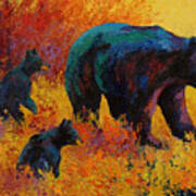 Double Trouble - Black Bear Family Poster