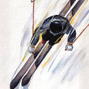 Downhill Skier Poster