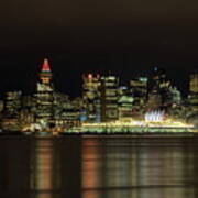 Downtown Of Vancouver City  Night Time Poster
