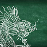 Dragon On Chalkboard Poster