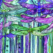 Dragonfly Bloomies 3 - Purple Poster