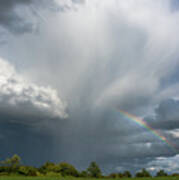 Dramatic Rainbow Landscape Poster