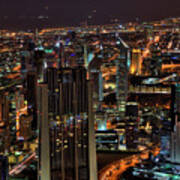 Dubai At Night Poster