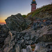 Dusk At West Quoddy Head Lighthouse Poster