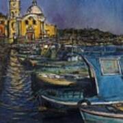 Dusk Falls Over Procida Fleet Poster