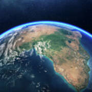 Earth From Space Africa View Poster