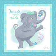 Elephant Bath Time Brush Your Tusk Poster