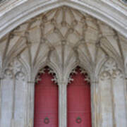 Entrance And Old Doors Of Winchester Cathedral Uk Poster