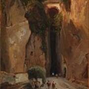 Entrance To The Grotto Of Posilipo Poster
