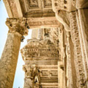 Ephesus Library Columns And Ceiling Poster