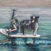 Erin And Oakie On The Paddle Board Poster