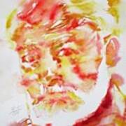 Ernest Hemingway - Watercolor Portrait.11 Poster