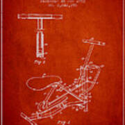 Exercise Machine Patent From 1953 - Red Poster