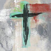 Expressionist Cross 3- Art By Linda Woods Poster