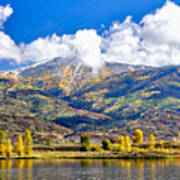 Fall Colors In Steamboat With A Lake. Poster
