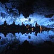 #fantastic #cave #china #lights #blue Poster