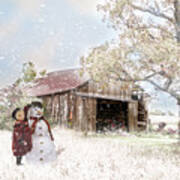 Farmstyle Snowman Poster