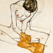 Female Nude By Schiele Poster