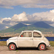 Fiat 500 Pizza Poster