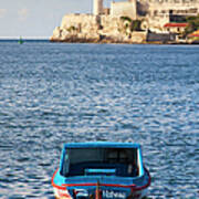Fishing Boat At Morro Castle Havana Cuba Poster
