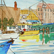 Fishing Boats In Hobart's Victoria Dock Poster