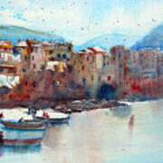 Fishing Boats On The Beach Of Cefalu Poster