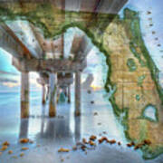 Fishing Piers Of Florida Poster
