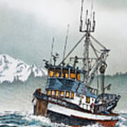 Fishing Vessel Home Shore Poster