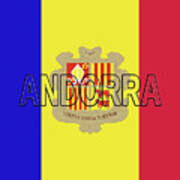 Flag Of Andorra Word Poster