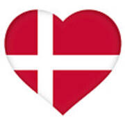 Flag Of Denmark Heart Poster
