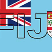 Flag Of Fiji Word Poster