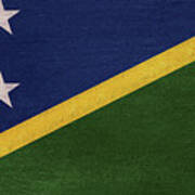 Flag Of The Solomom Islands Grunge Poster