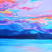 Flagstaff Lake Winter Sunset Poster