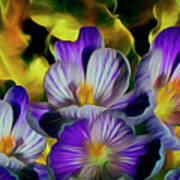 Flaming Leaves And Crocuses 10 Poster