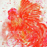 Flaming Rooster Poster