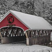 Flume Covered Bridge In Winter Poster
