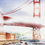 Fog At Golden Gate Of San Francisco Poster